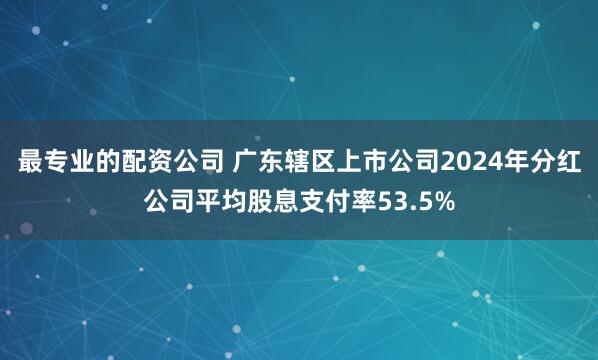 最专业的配资公司 广东辖区上市公司2024年分红公司平均股息支付率53.5%